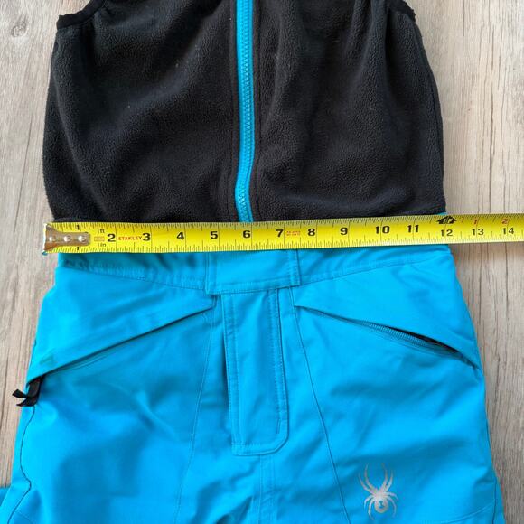 Spyder Kids Unisex Ski Snowboard Bib Pants Blue Black Sz 6 Fleece Top Waterproof - Picture 5 of 7